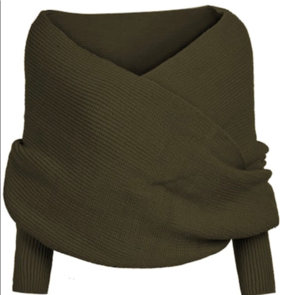 Hunter green crisscross sweater